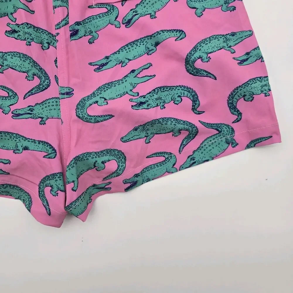 Chubbies Swim Trunks Mens Pink Alligator Glades Brief Liner Shorts